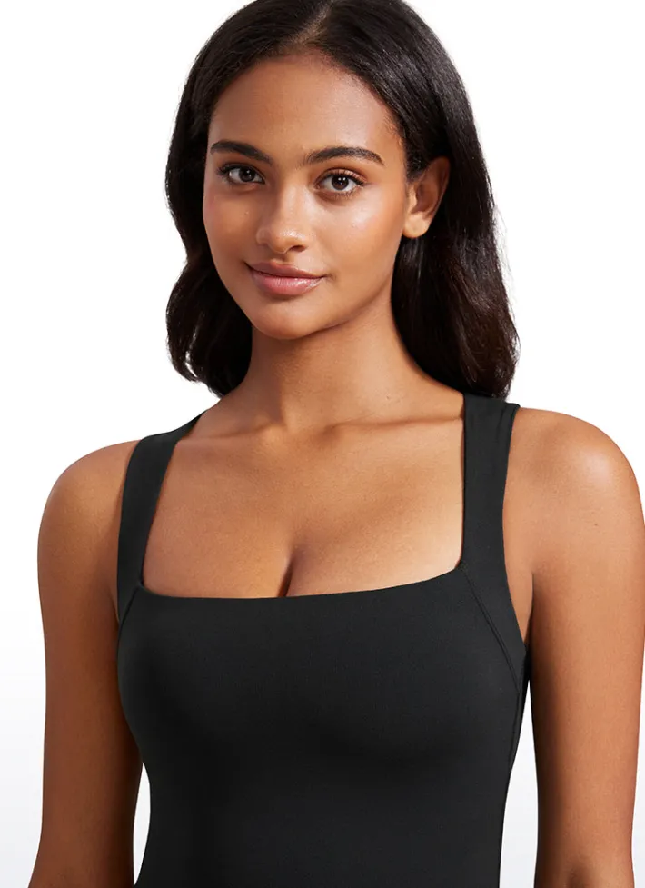 Discount CRZ YOGA Butterluxe Longline Square Neck Built-in Bra Sports Tanks