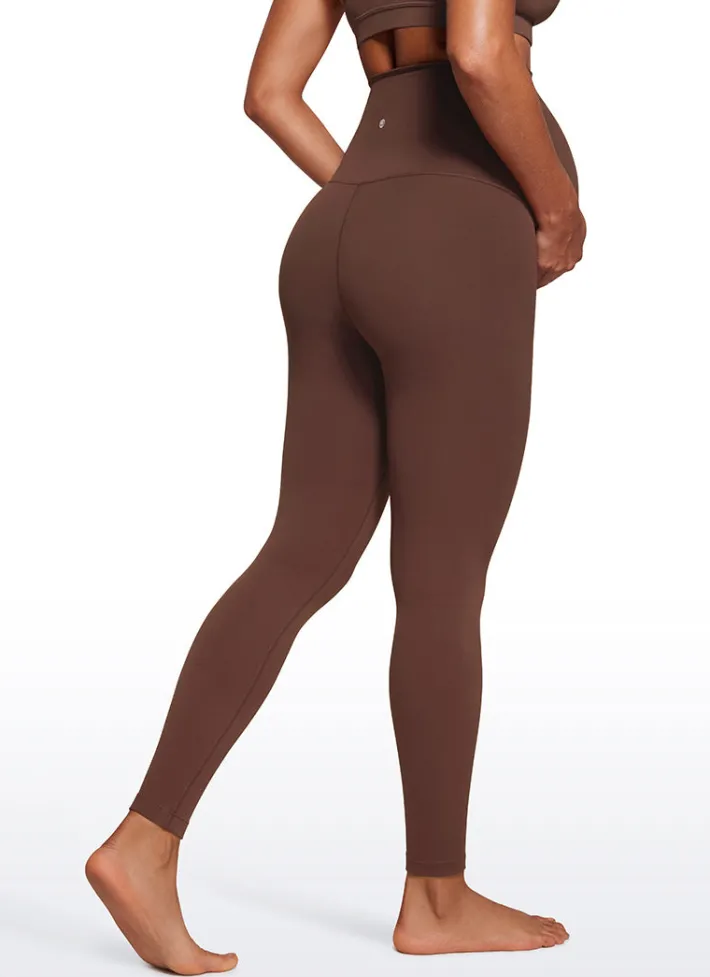 Clearance CRZ YOGA Butterluxe Maternity Leggings 28" - Super High Waist Coffee Brown