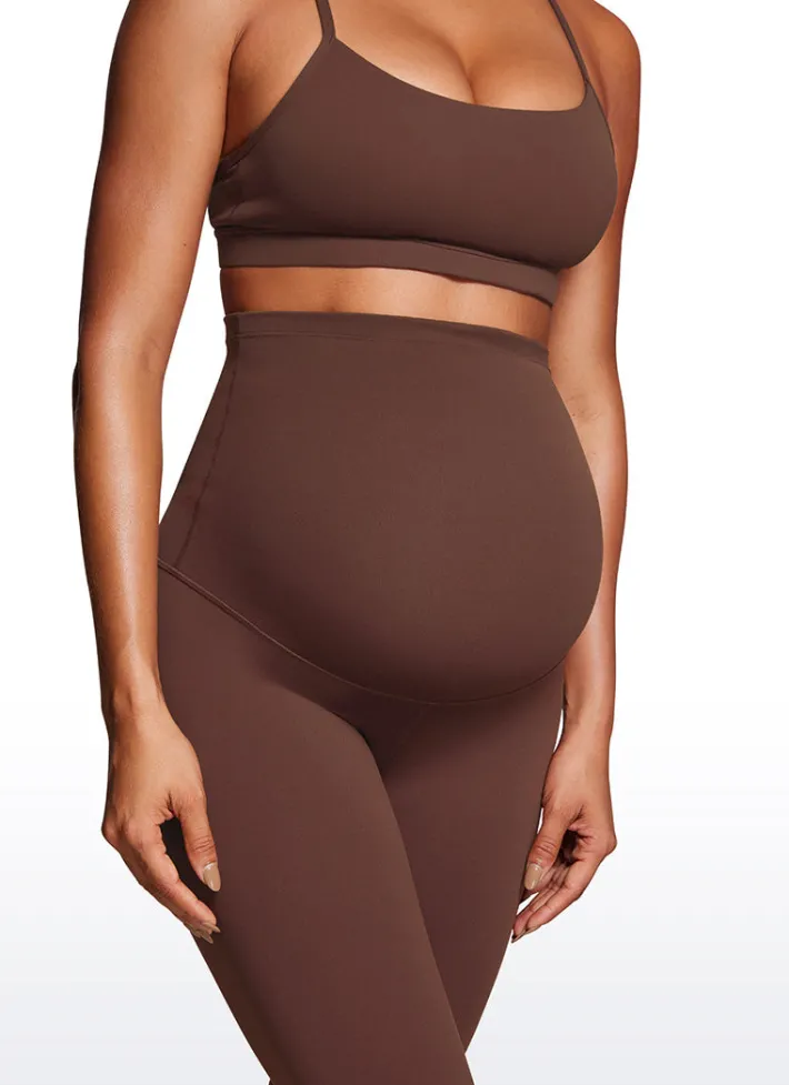 Clearance CRZ YOGA Butterluxe Maternity Leggings 28" - Super High Waist Coffee Brown