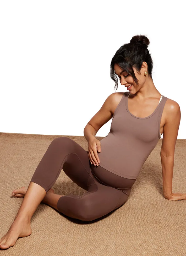 Fashion CRZ YOGA Butterluxe Maternity Leggings with Pockets 21"- Super High Waist
