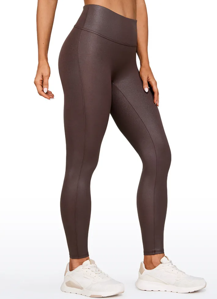 Fashion CRZ YOGA Butterluxe Matte Faux Leather No Front Seam Leggings 28''