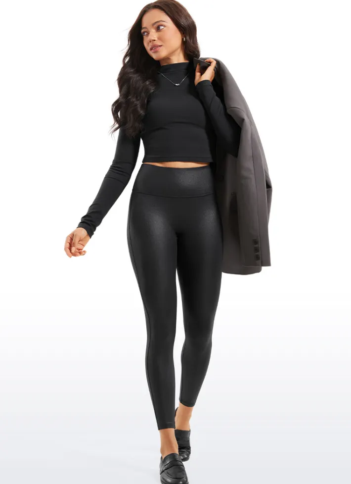 Outlet CRZ YOGA Butterluxe Matte Faux Leather No Front Seam Leggings 25''