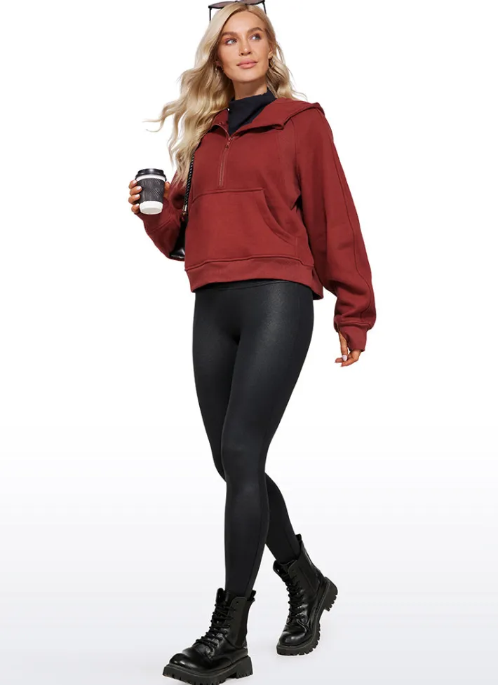 Hot CRZ YOGA Butterluxe Matte Faux Leather No Front Seam Leggings 28''
