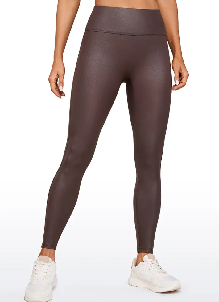 Fashion CRZ YOGA Butterluxe Matte Faux Leather No Front Seam Leggings 28''