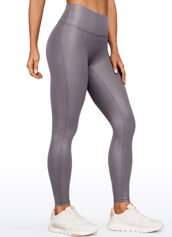 Fashion CRZ YOGA Butterluxe Matte Faux Leather No Front Seam Leggings 28''