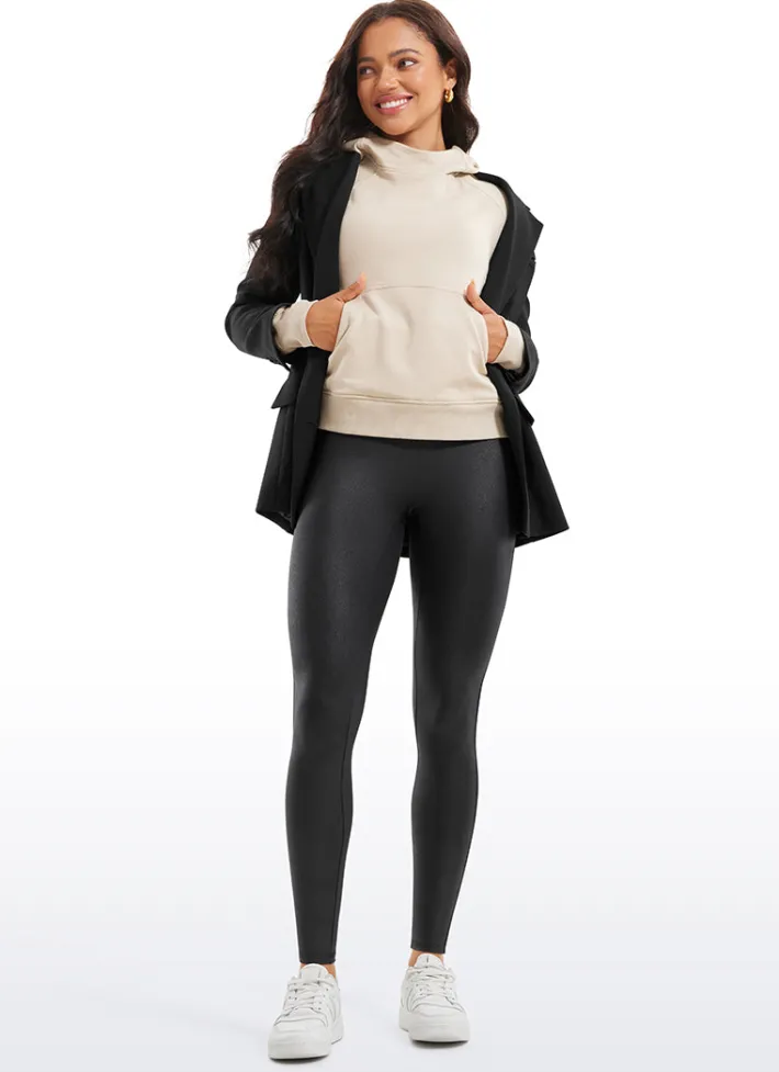 Hot CRZ YOGA Butterluxe Matte Faux Leather No Front Seam Leggings 28''