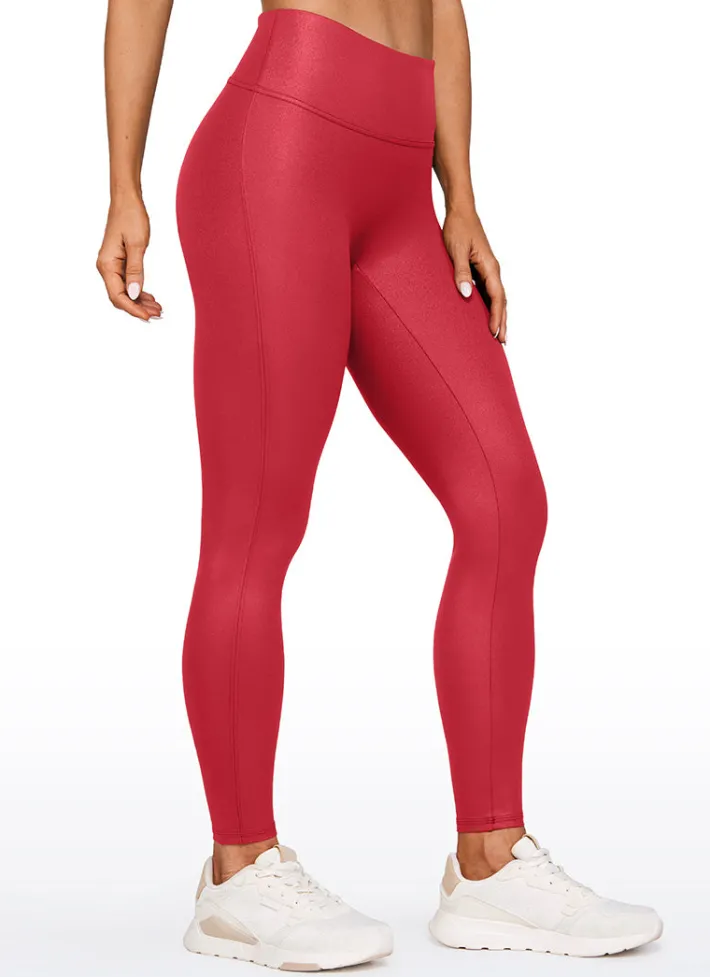 Fashion CRZ YOGA Butterluxe Matte Faux Leather No Front Seam Leggings 28''