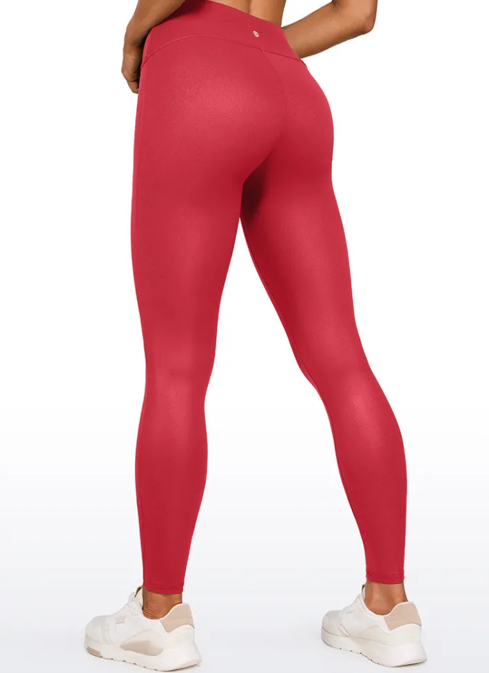 Fashion CRZ YOGA Butterluxe Matte Faux Leather No Front Seam Leggings 28''