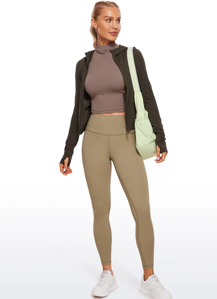 Fashion CRZ YOGA Butterluxe Mock Turtleneck Cropped Long Sleeves
