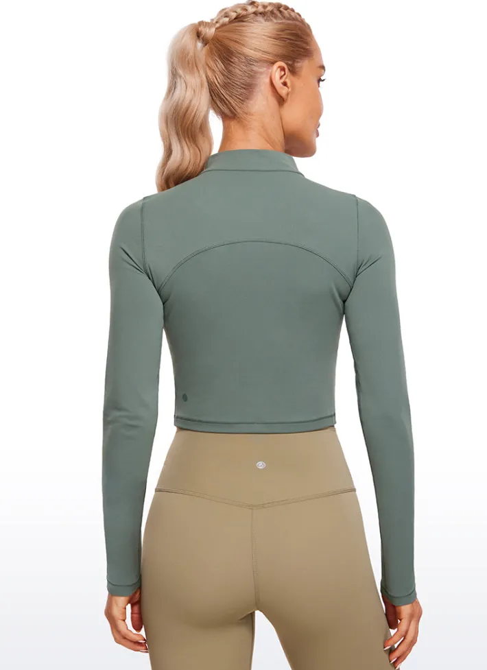 Fashion CRZ YOGA Butterluxe Mock Turtleneck Cropped Long Sleeves