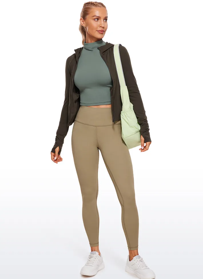 Fashion CRZ YOGA Butterluxe Mock Turtleneck Cropped Long Sleeves