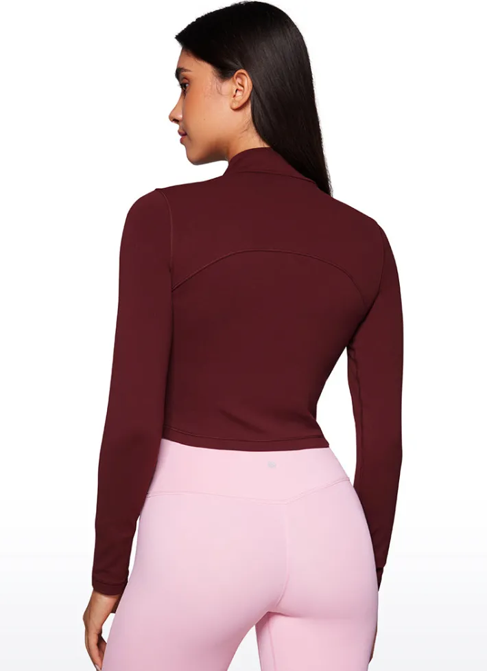 Fashion CRZ YOGA Butterluxe Mock Turtleneck Cropped Long Sleeves