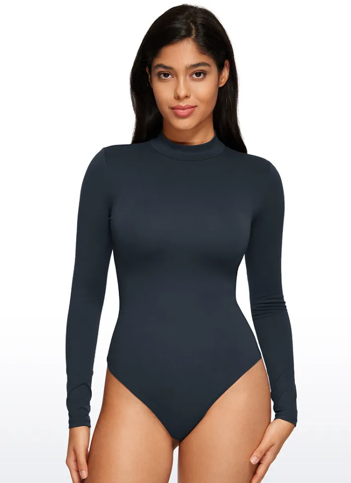 Store CRZ YOGA Butterluxe Mock Turtleneck Long Sleeve Bodysuits