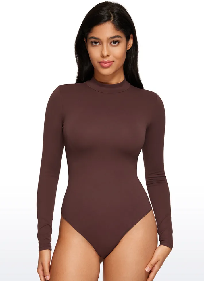 Store CRZ YOGA Butterluxe Mock Turtleneck Long Sleeve Bodysuits