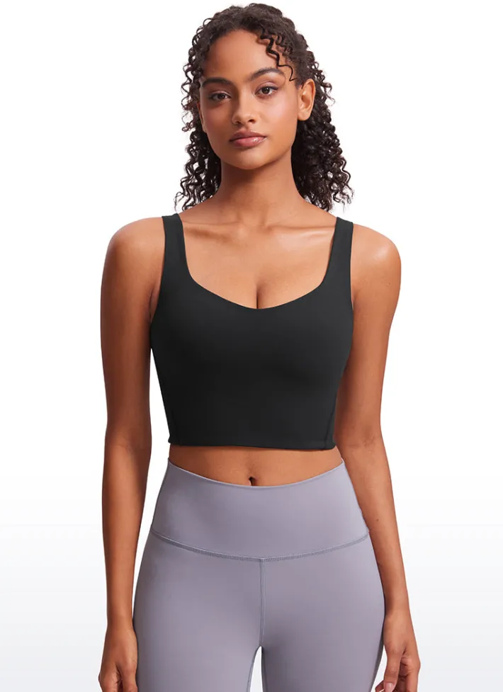 Cheap CRZ YOGA Butterluxe Molded Cup V Neck Built-in Bra Tanks