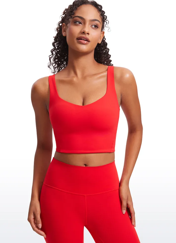 Cheap CRZ YOGA Butterluxe Molded Cup V Neck Built-in Bra Tanks