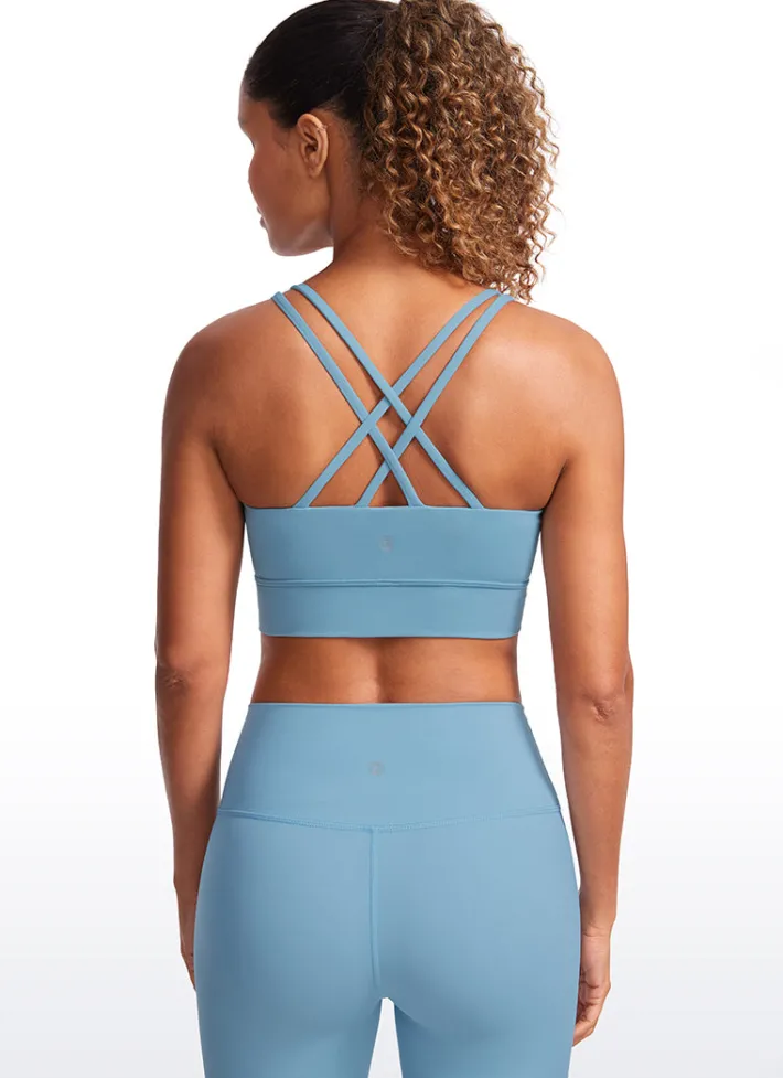 Fashion CRZ YOGA Butterluxe Molded Cups Sports Bra Criss Cross