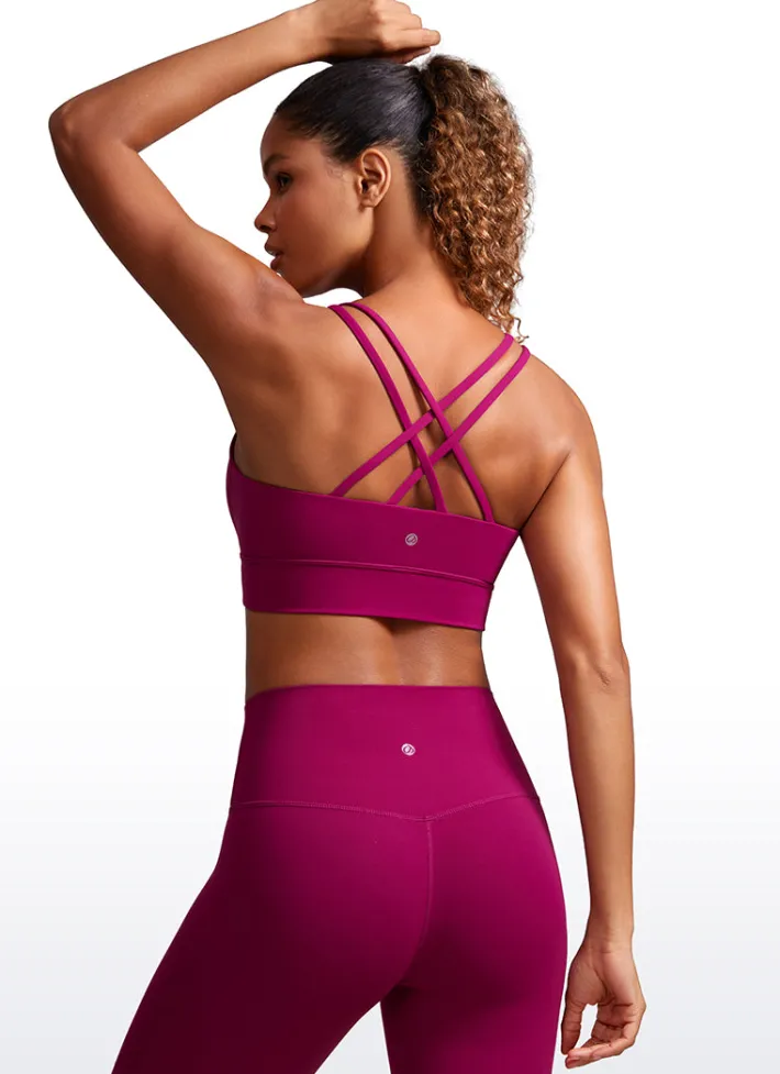 Online CRZ YOGA Butterluxe Molded Cups Sports Bra Criss Cross Magenta Purple