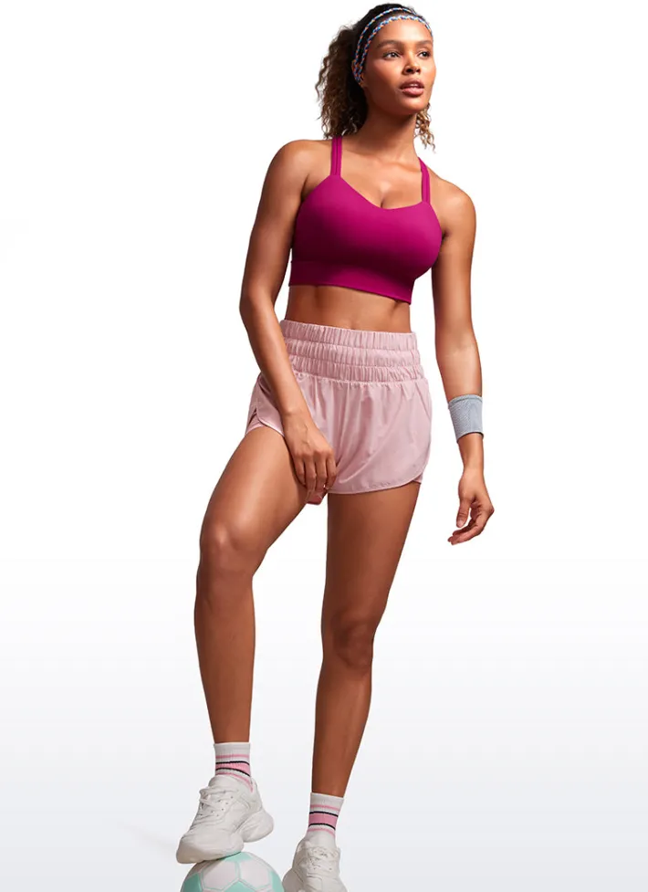 Online CRZ YOGA Butterluxe Molded Cups Sports Bra Criss Cross Magenta Purple