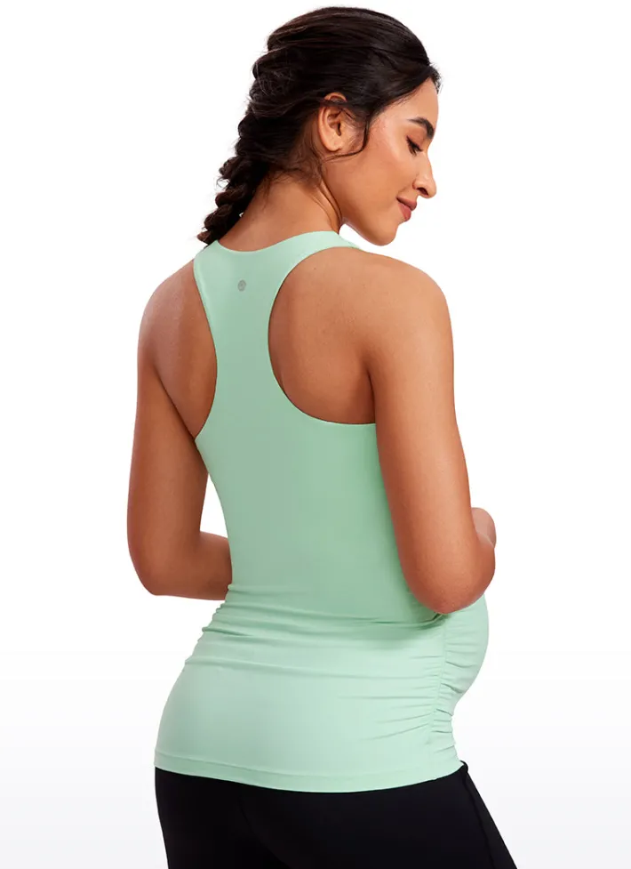 Cheap CRZ YOGA Butterluxe Racerback Maternity Built in Bra Tank Ruched Sides Mint Moment