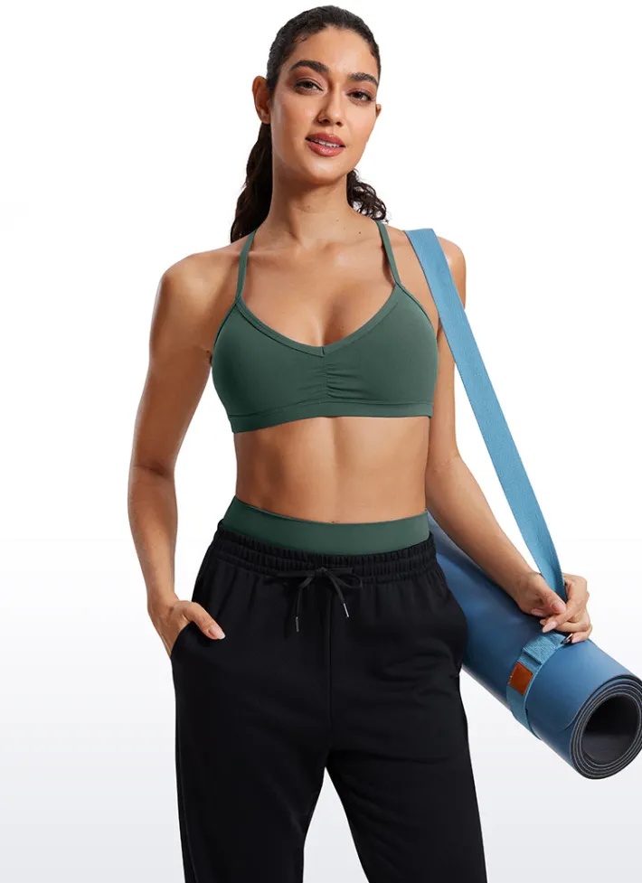 Hot CRZ YOGA Butterluxe Ruched V Neck Sports Bra