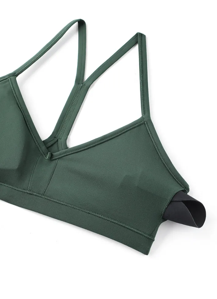 Hot CRZ YOGA Butterluxe Ruched V Neck Sports Bra