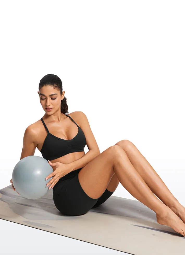 Hot CRZ YOGA Butterluxe Ruched V Neck Sports Bra