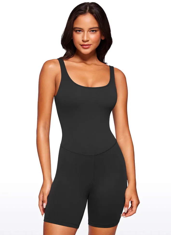 Best Sale CRZ YOGA Butterluxe Scoop Neck Rompers 6'' - Shorts Bodysuits