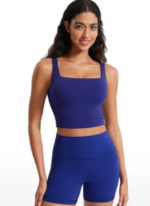 Best CRZ YOGA Butterluxe Square Neck Build-in Bra Tanks
