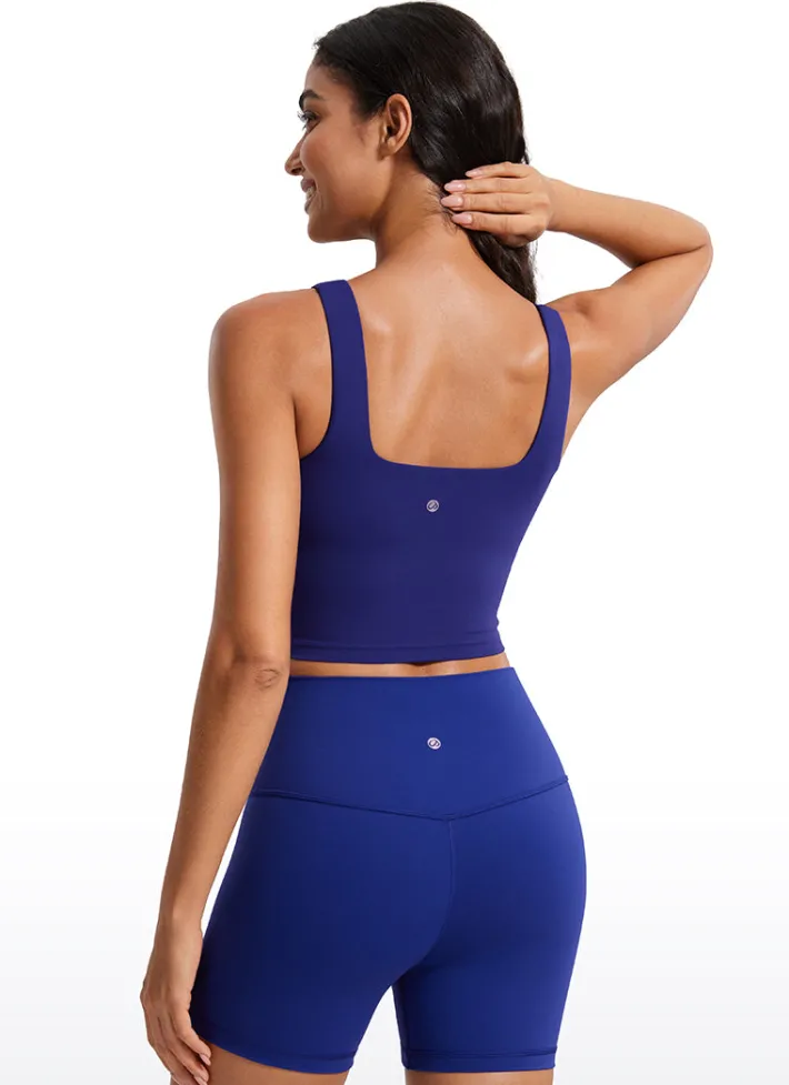 Best CRZ YOGA Butterluxe Square Neck Build-in Bra Tanks