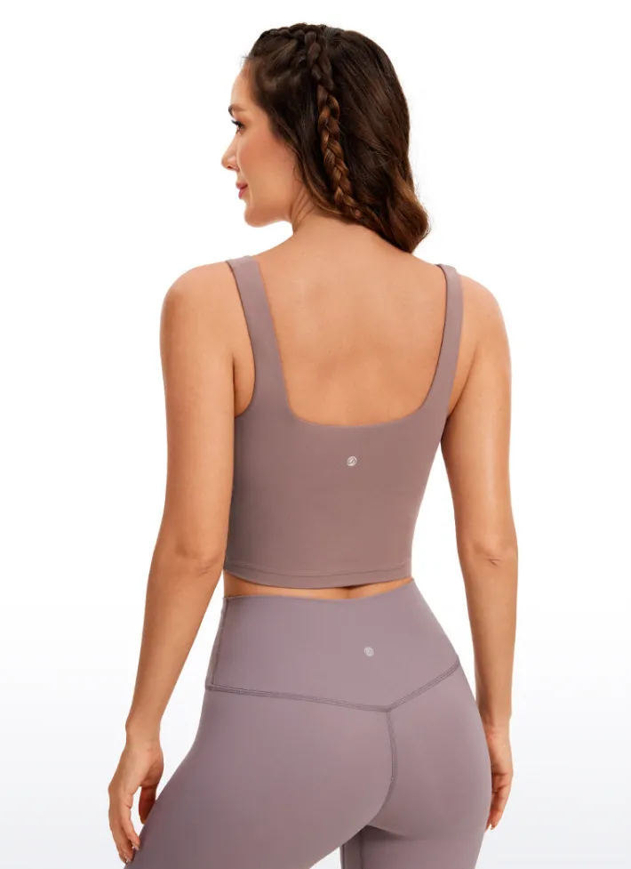 Flash Sale CRZ YOGA Butterluxe Square Neck Build-in Bra Tanks