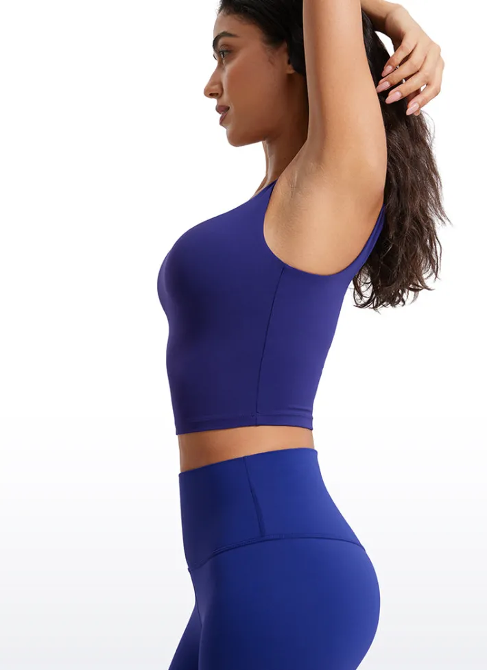 Best CRZ YOGA Butterluxe Square Neck Build-in Bra Tanks