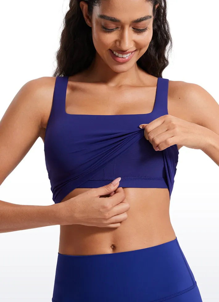 Best CRZ YOGA Butterluxe Square Neck Build-in Bra Tanks