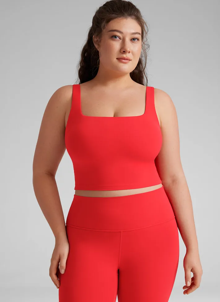 Best CRZ YOGA Butterluxe Square Neck Build-in Bra Tanks