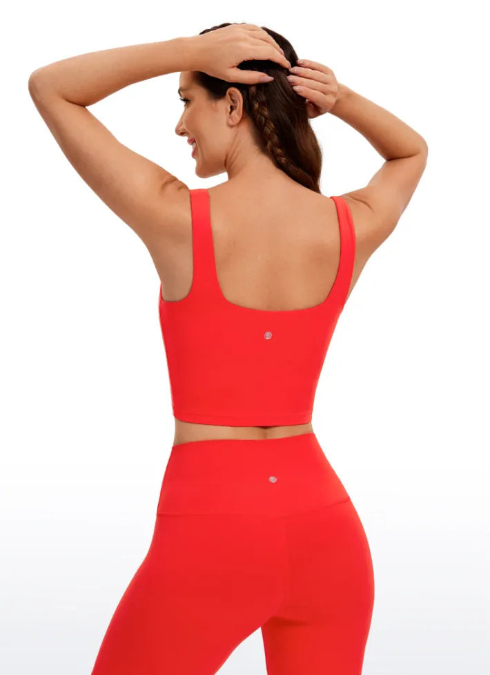 Flash Sale CRZ YOGA Butterluxe Square Neck Build-in Bra Tanks