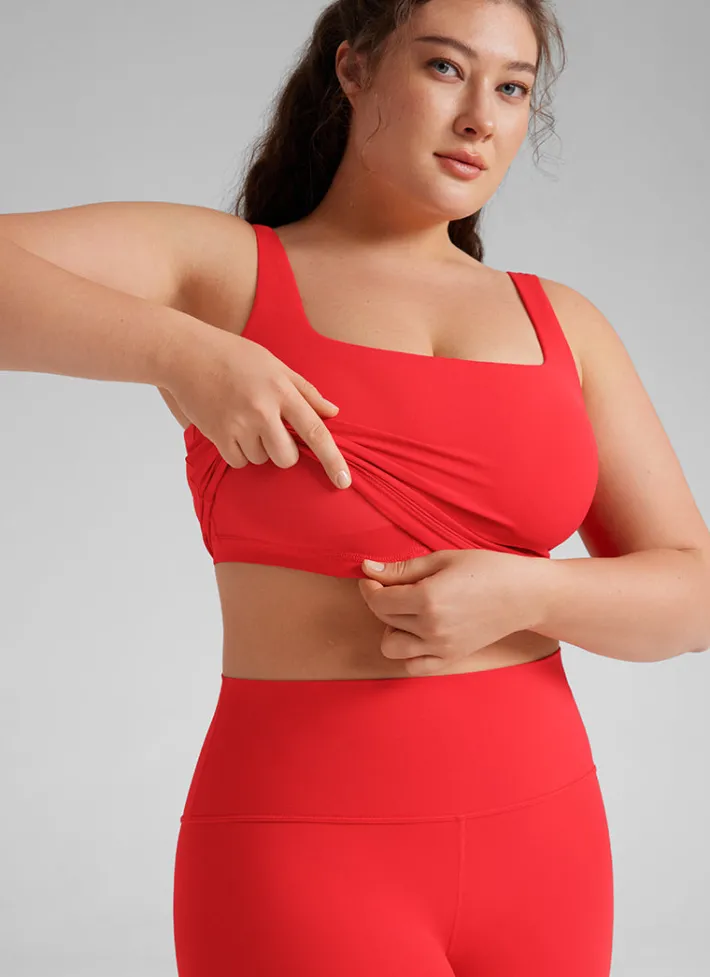 Best CRZ YOGA Butterluxe Square Neck Build-in Bra Tanks