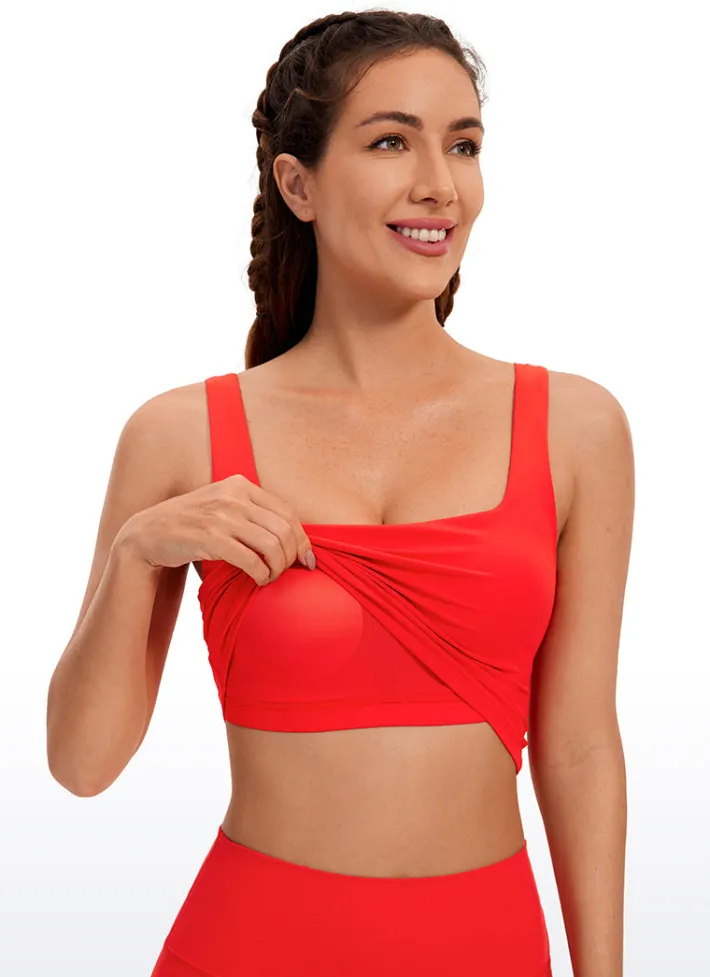 Flash Sale CRZ YOGA Butterluxe Square Neck Build-in Bra Tanks