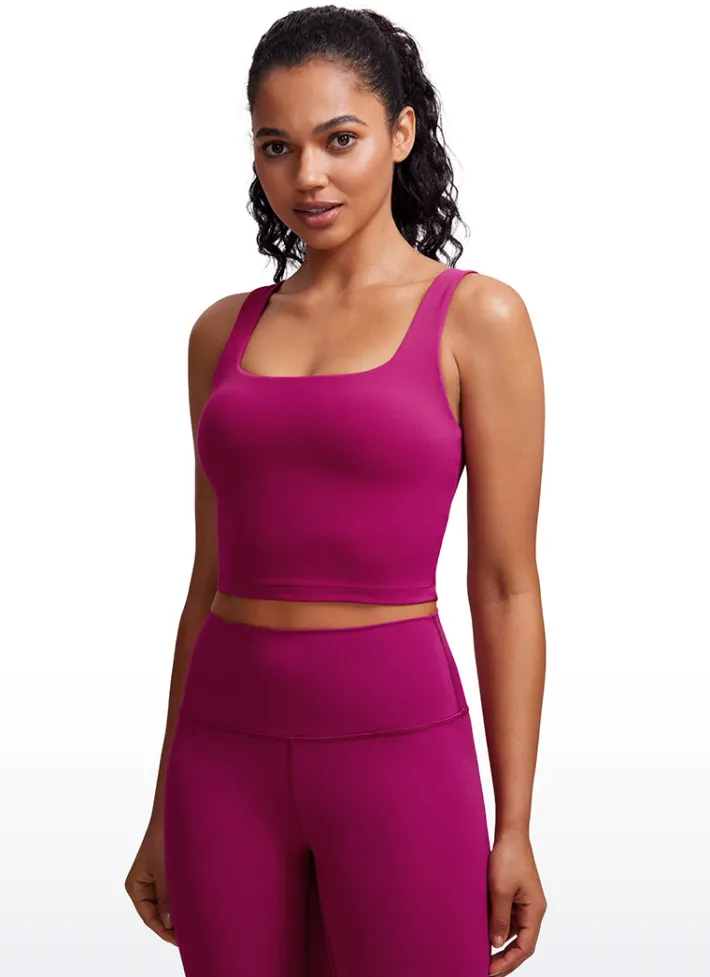 Best CRZ YOGA Butterluxe Square Neck Build-in Bra Tanks