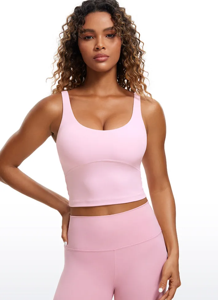 Fashion CRZ YOGA Butterluxe U Back Longline Built-in Bra Tanks