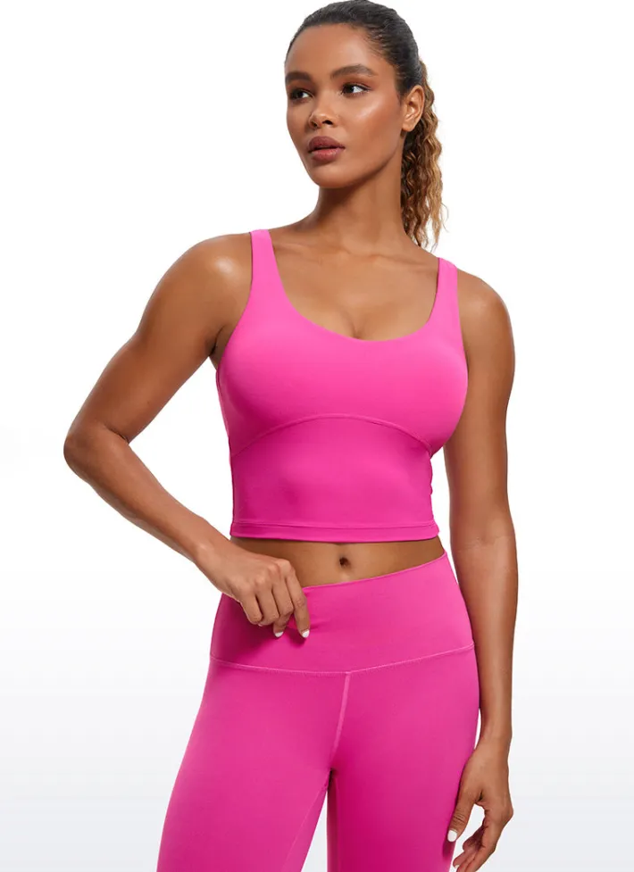 Fashion CRZ YOGA Butterluxe U Back Longline Built-in Bra Tanks