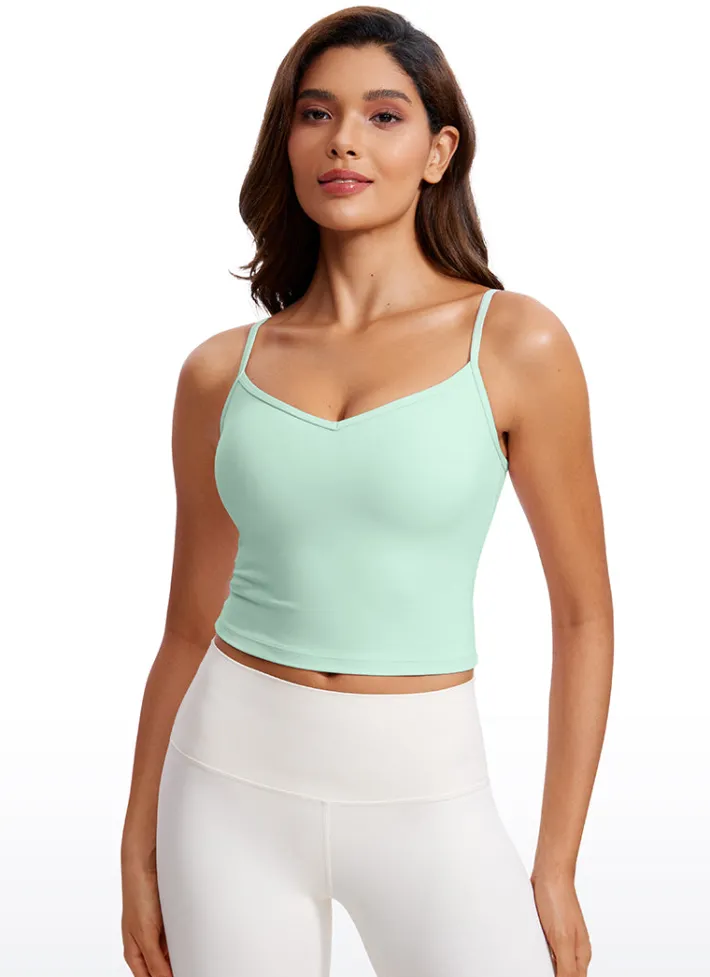 New CRZ YOGA Butterluxe V Neck Sweetheart Built-in Bra Tanks