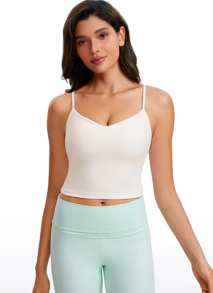 New CRZ YOGA Butterluxe V Neck Sweetheart Built-in Bra Tanks