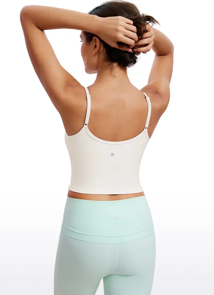 New CRZ YOGA Butterluxe V Neck Sweetheart Built-in Bra Tanks