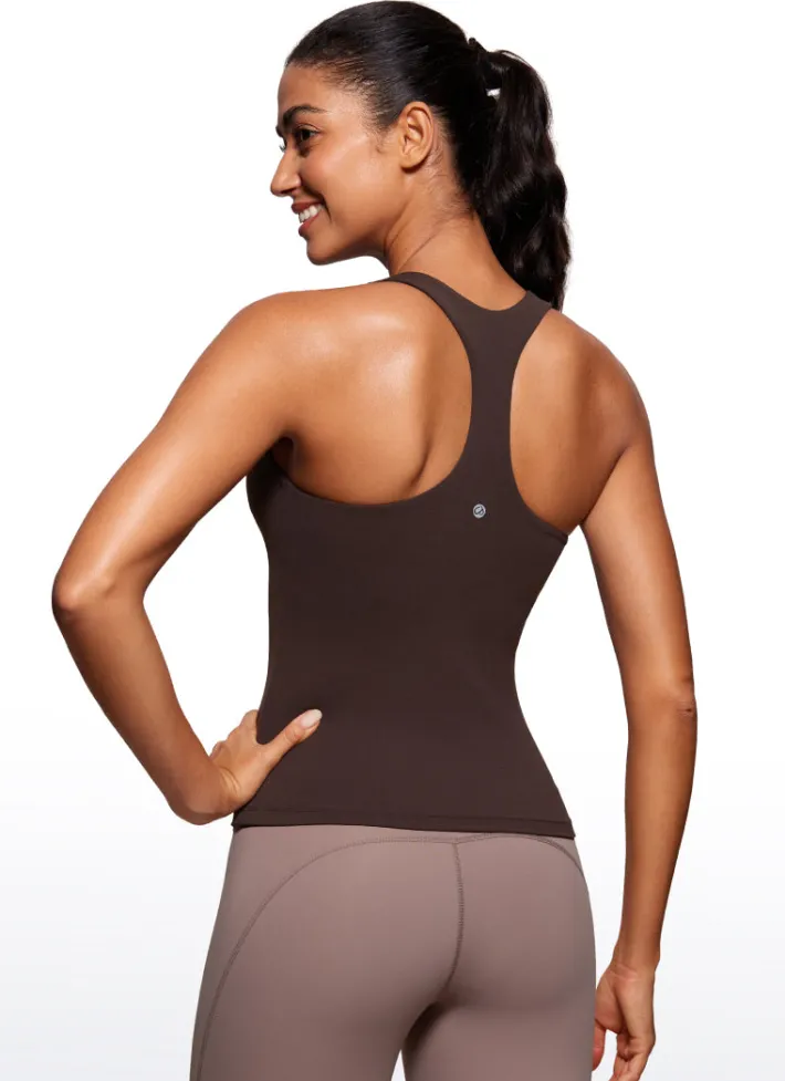 Sale CRZ YOGA Butterluxe Waist Length Built-in Bra Tank Racerback