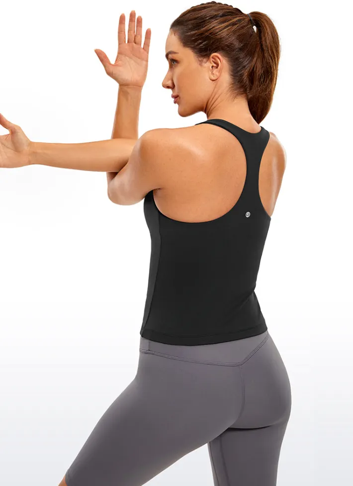 Sale CRZ YOGA Butterluxe Waist Length Built-in Bra Tank Racerback