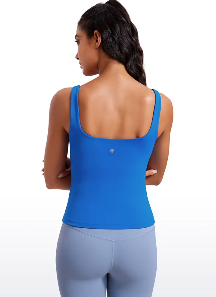 Best CRZ YOGA Butterluxe Waist Length Built-in Bra Tanks U Neck