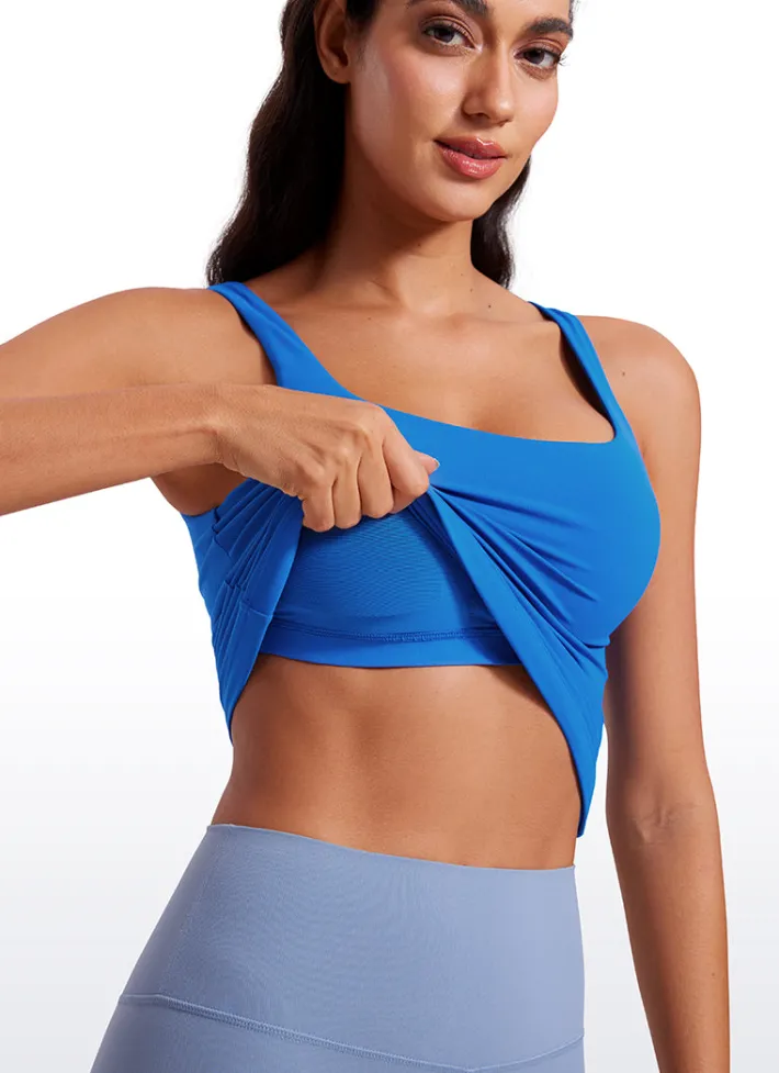 Best CRZ YOGA Butterluxe Waist Length Built-in Bra Tanks U Neck
