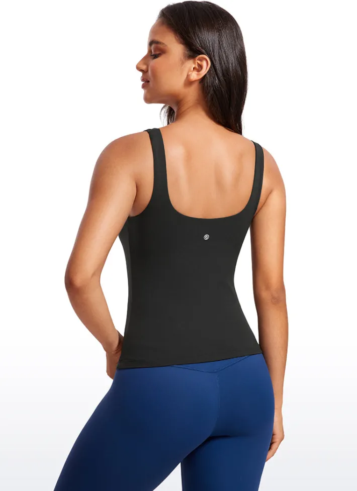 Best CRZ YOGA Butterluxe Waist Length Built-in Bra Tanks U Neck
