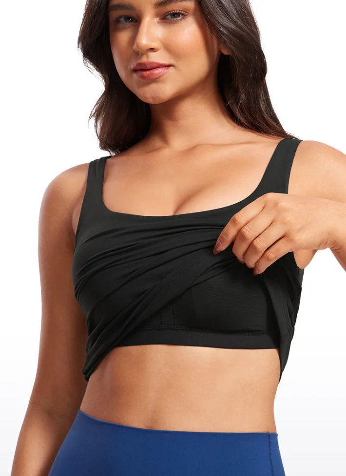 Best CRZ YOGA Butterluxe Waist Length Built-in Bra Tanks U Neck