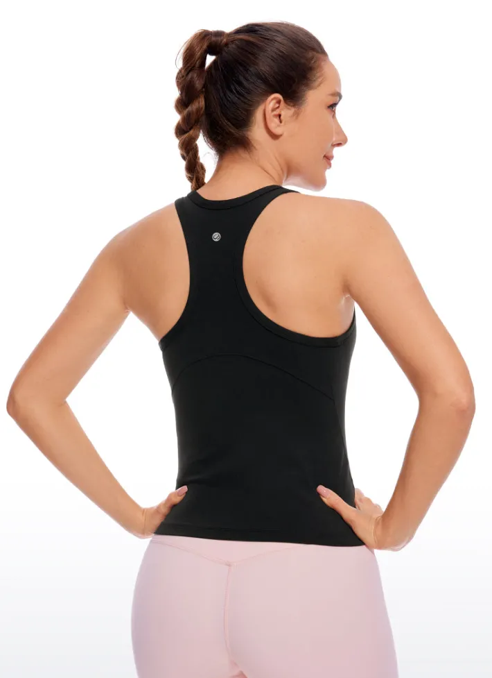 Cheap CRZ YOGA Butterluxe Waist Length Racerback Tank Top High Neck
